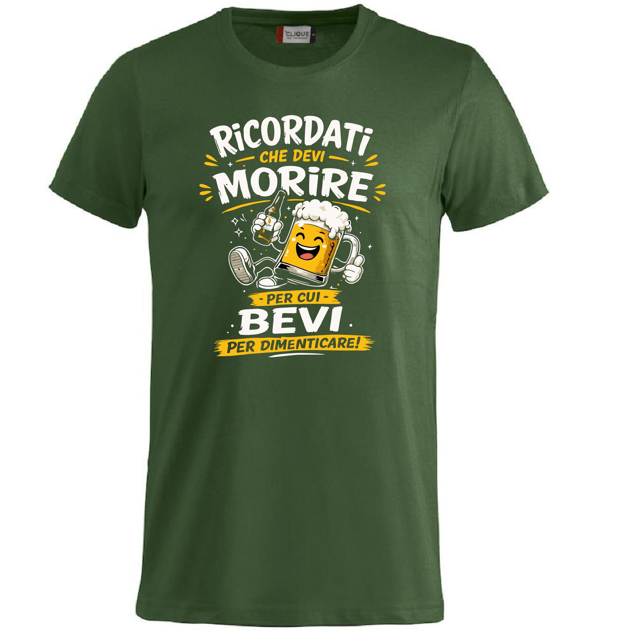T-Shirt Simpatica Ricordati Che Devi Morire ..Per cui Bevi Per Dimenticare ! – Personalizzabile con Nome – PS 27431-A-153
