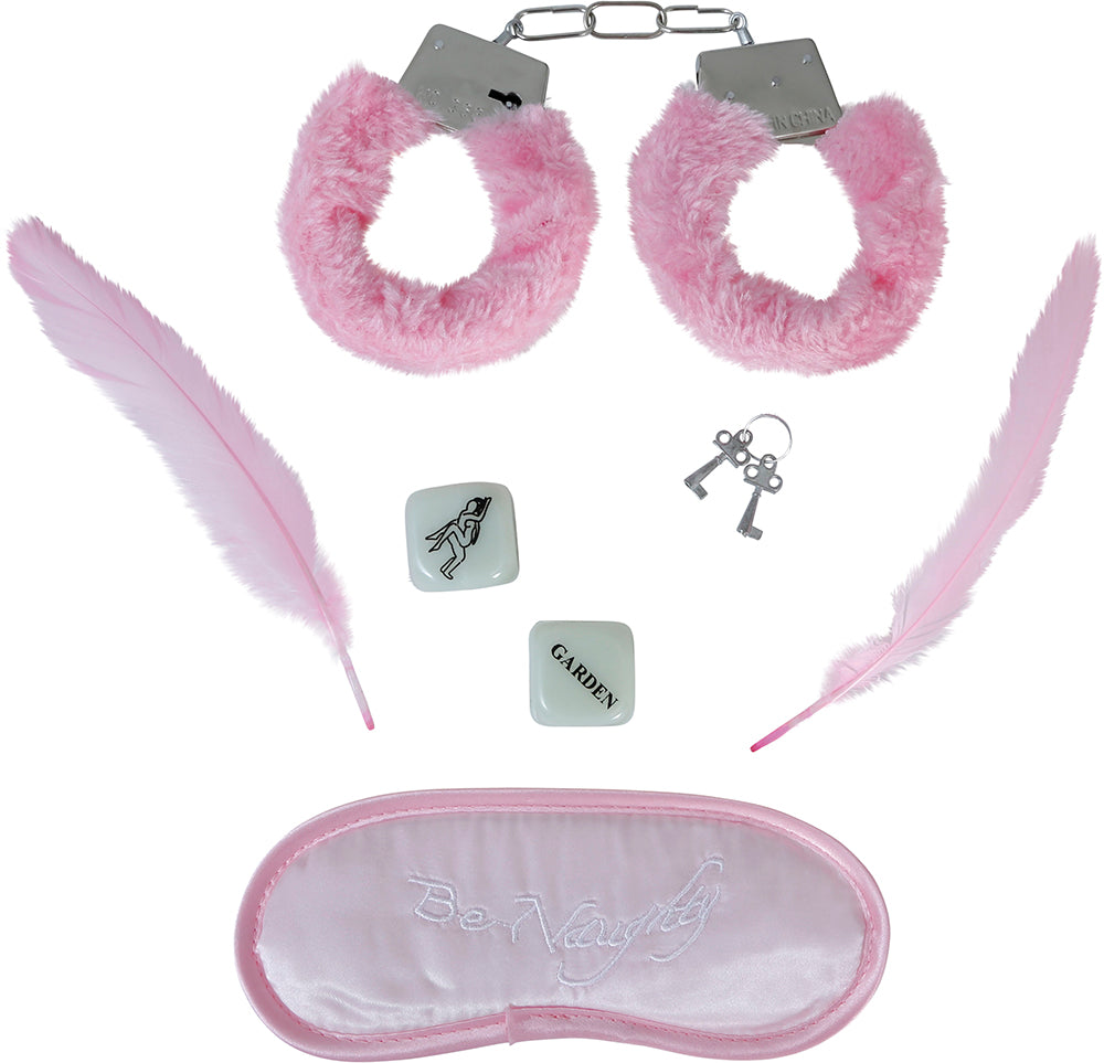 Set Love per Serate Hot Rosa  – Manette, Mascherina e Piume – PS 03572