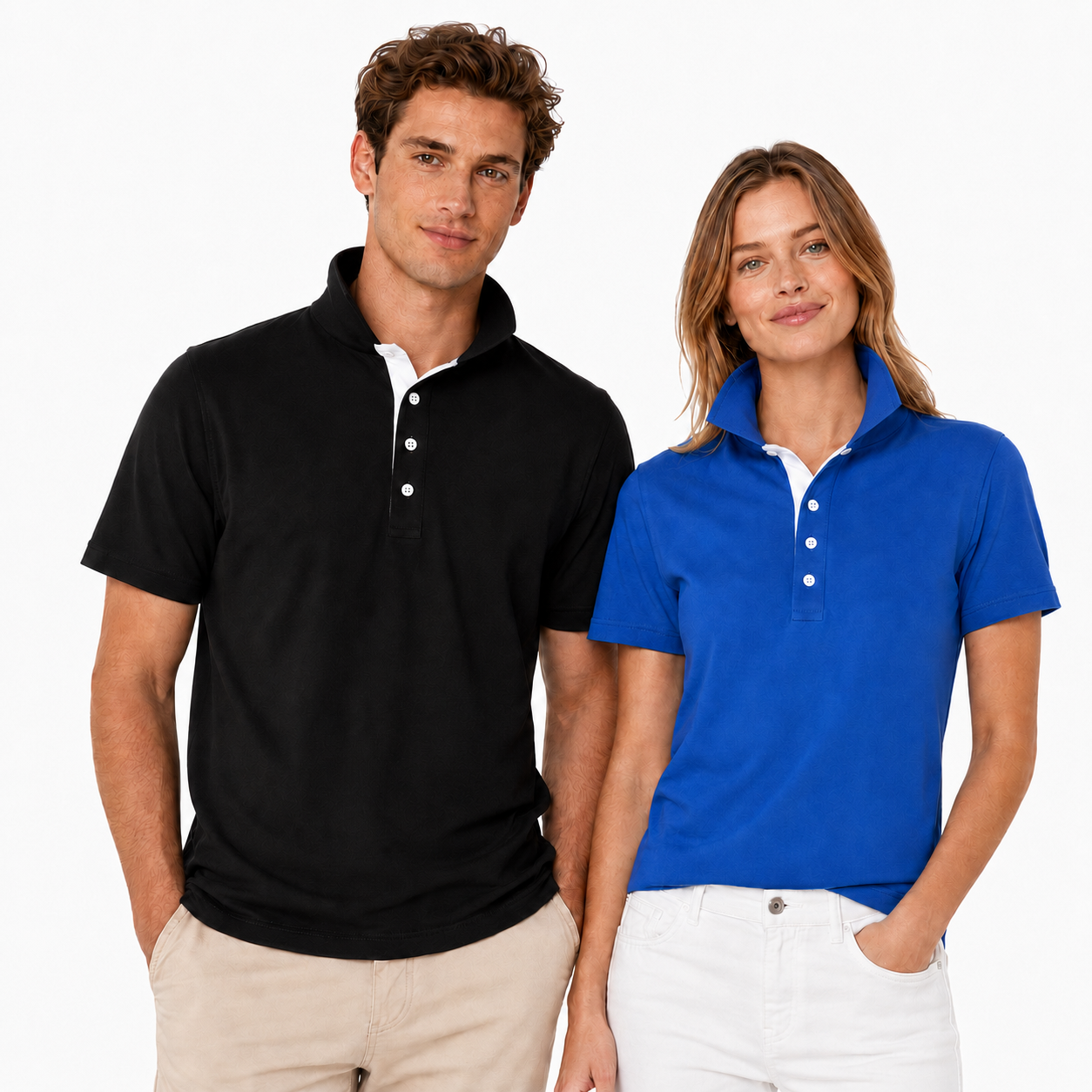 Polo da Uomo Riccione Personalizzabile JRC a Manica Corta con Tricolore Italia Sul Collo  – Cod. 31155