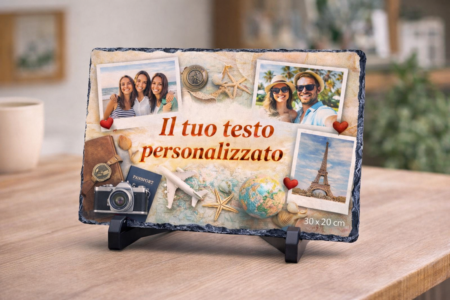 Cornice in Pietra Ardesia Rettangolare – Gadget Personalizzato 30×20 cm PS 12921