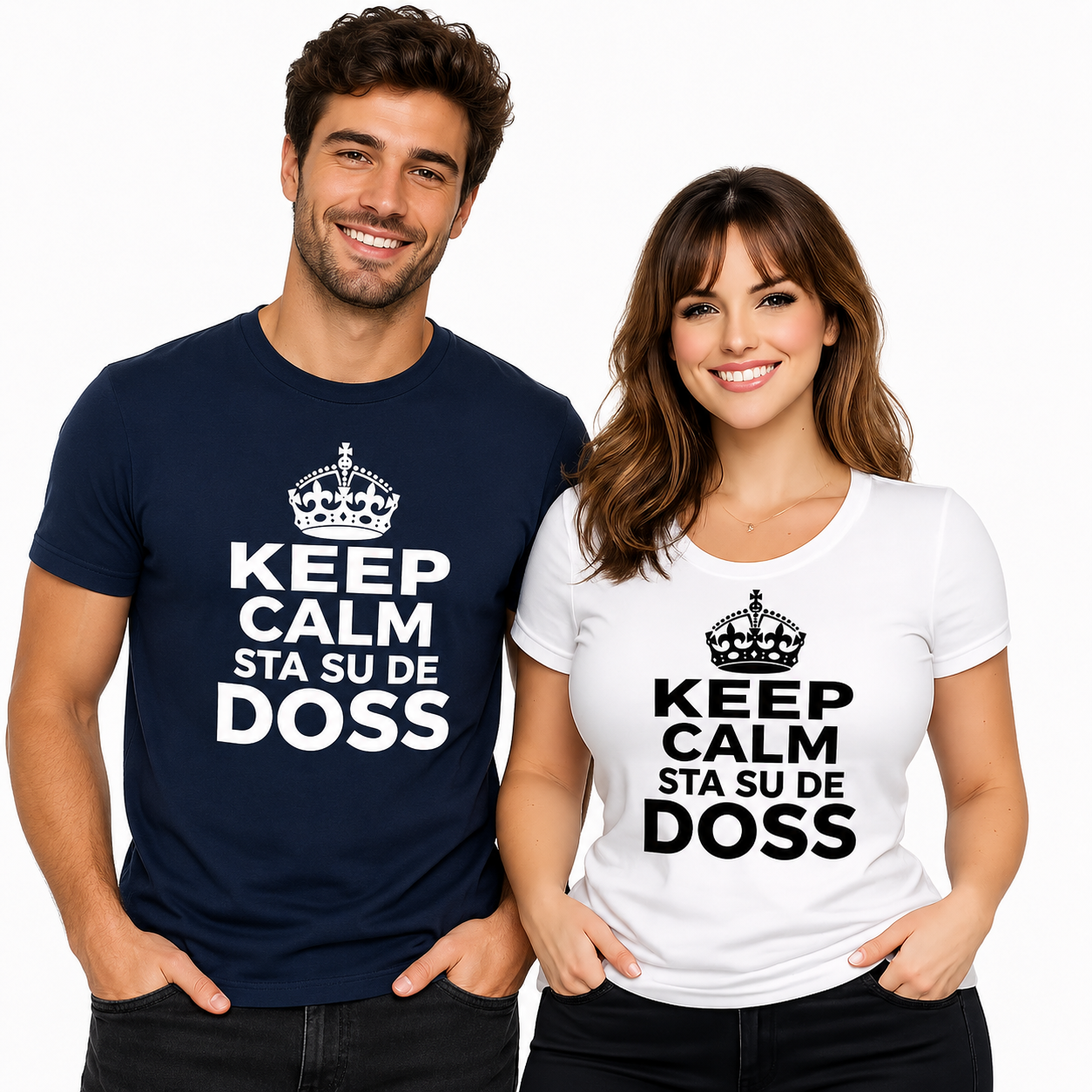T-Shirt “Keep Calm Sta Su De Doss” Uomo e Bambino – Maglietta Simpatica con Stampa – PS 27431-A010