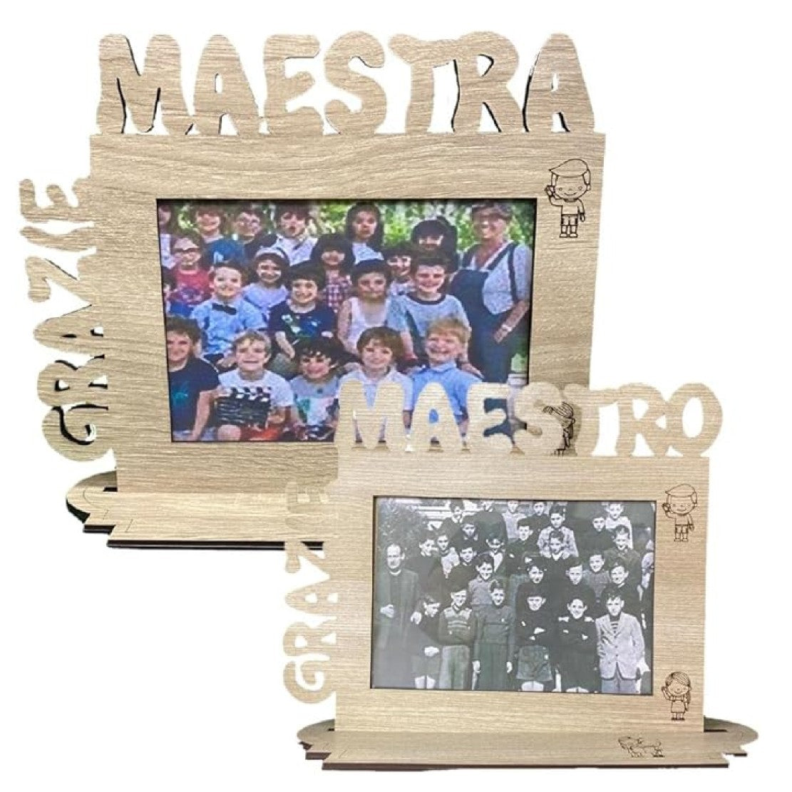 Cornice Portafoto “Grazie Maestra / Grazie Maestro” con Inserto Porta Foto – 100% Made in Italy – PS 00015 PRS