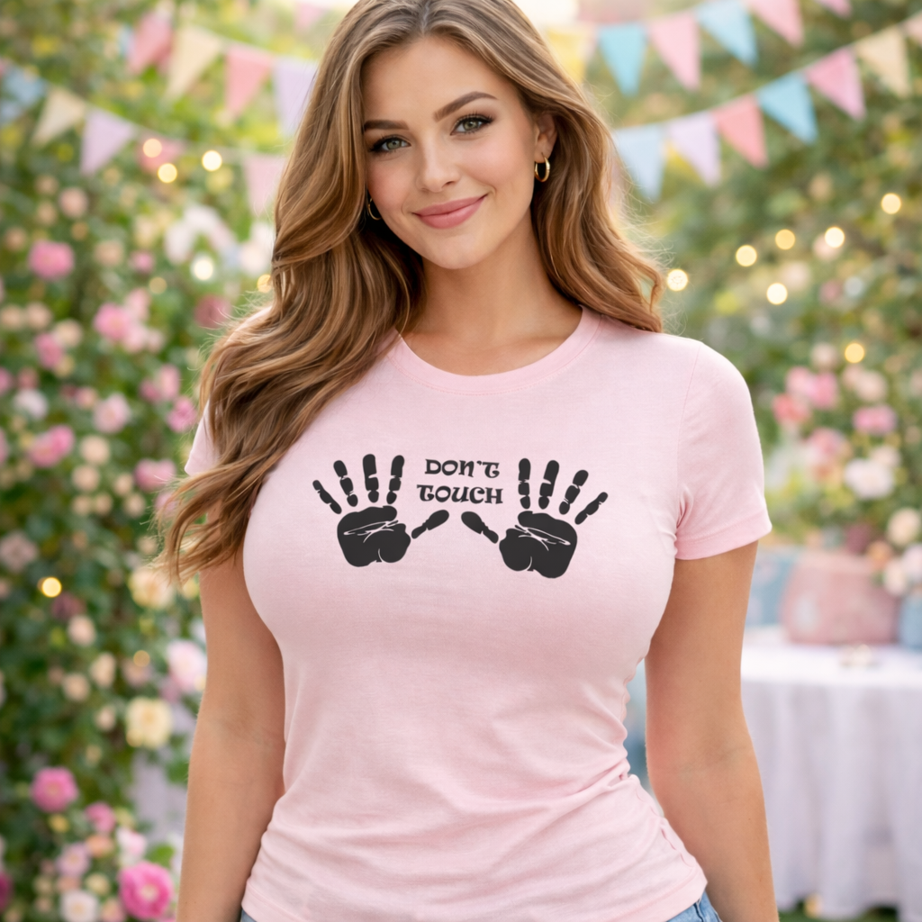 T-Shirt Donna “Don’t Touch” Maglietta Aderente Maniche Corte – PS 28870-008