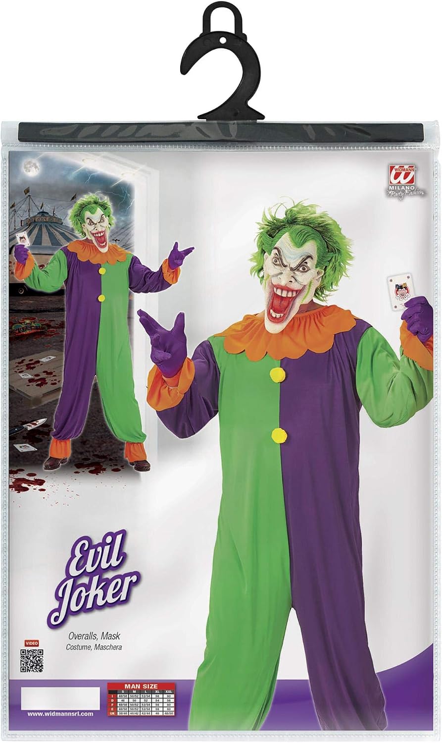 Costume Evil Joker Travestimento Horror Halloween – PS 25849