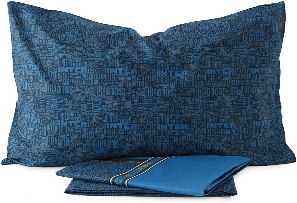 Completo Letto in Cotone Nero/Blu – Made in Italy – PS 02123