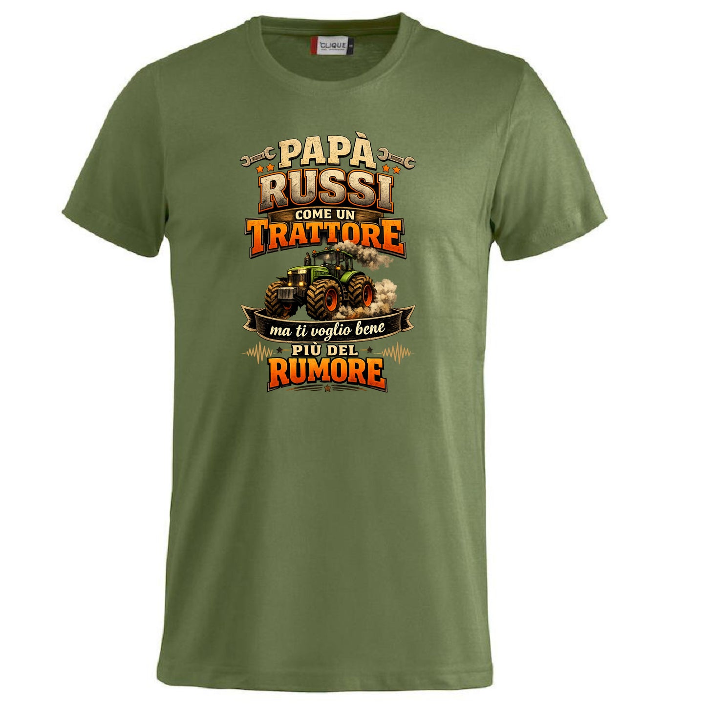 T-Shirt Papa' Russi Come Un Trattore Ma Ti Voglio Bene Piu' Del Rumore – Maglietta Personalizzabile PS 27431-A-145