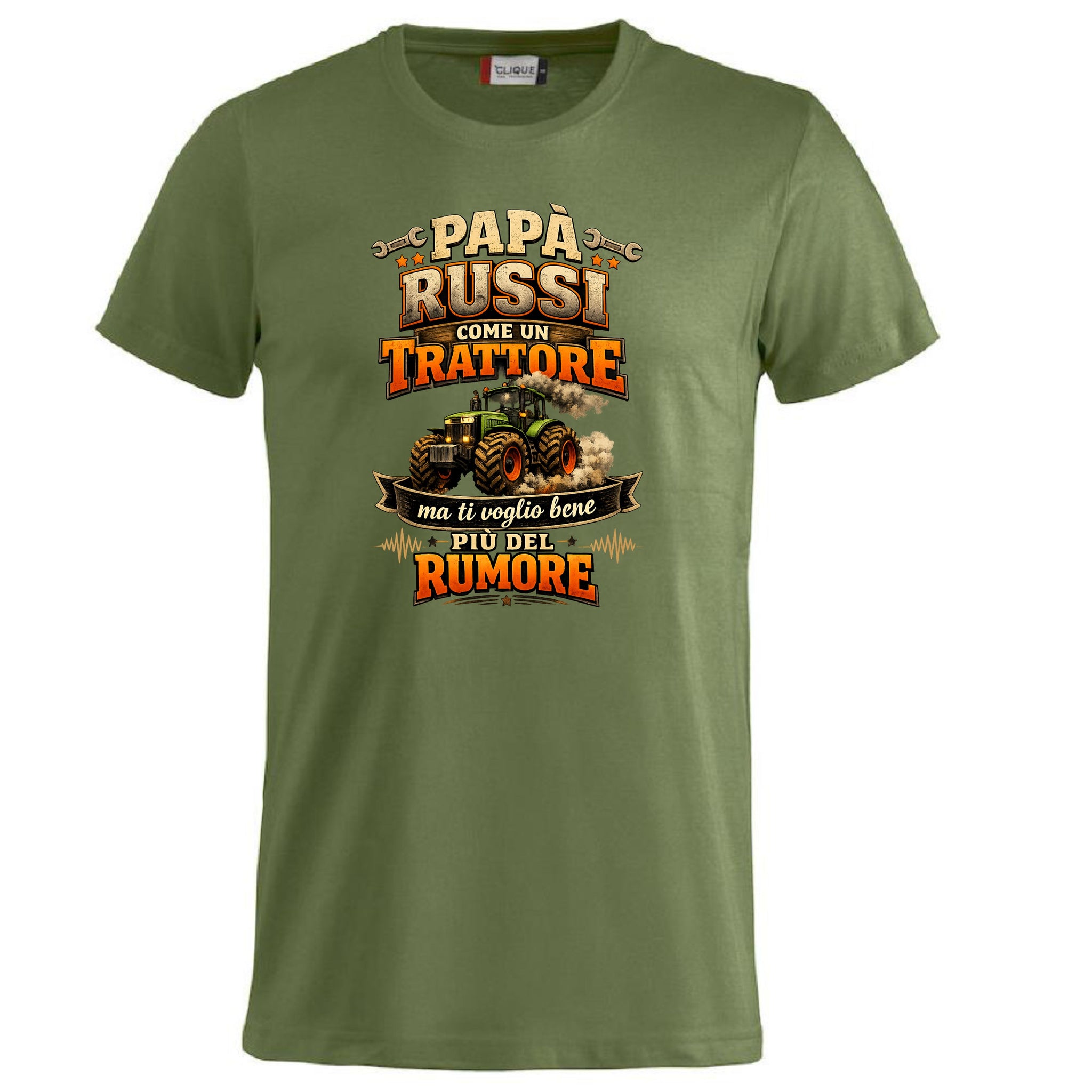 T-Shirt Papa' Russi Come Un Trattore Ma Ti Voglio Bene Piu' Del Rumore – Maglietta Personalizzabile PS 27431-A-145