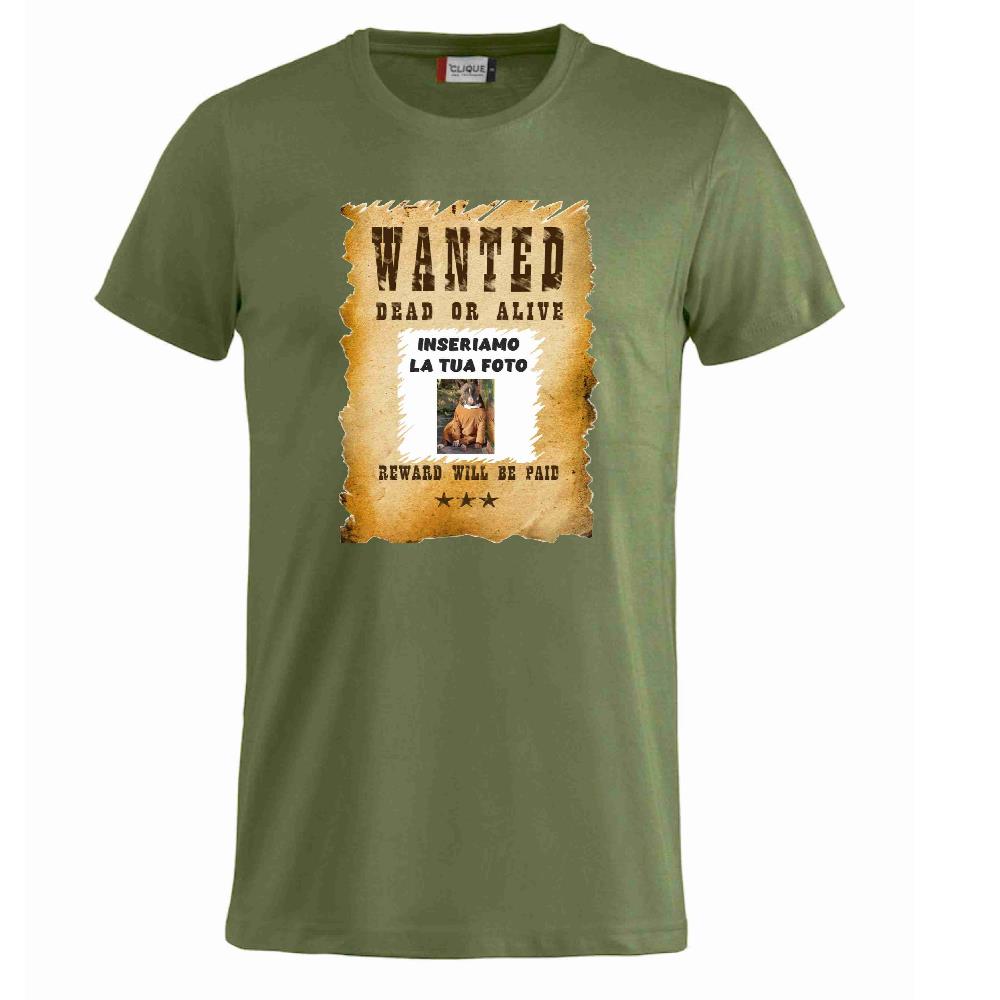 T-Shirt “Wanted Dead or Alive” Personalizzata con la Tua Foto – Mod. PS 27431-A061 - PRS