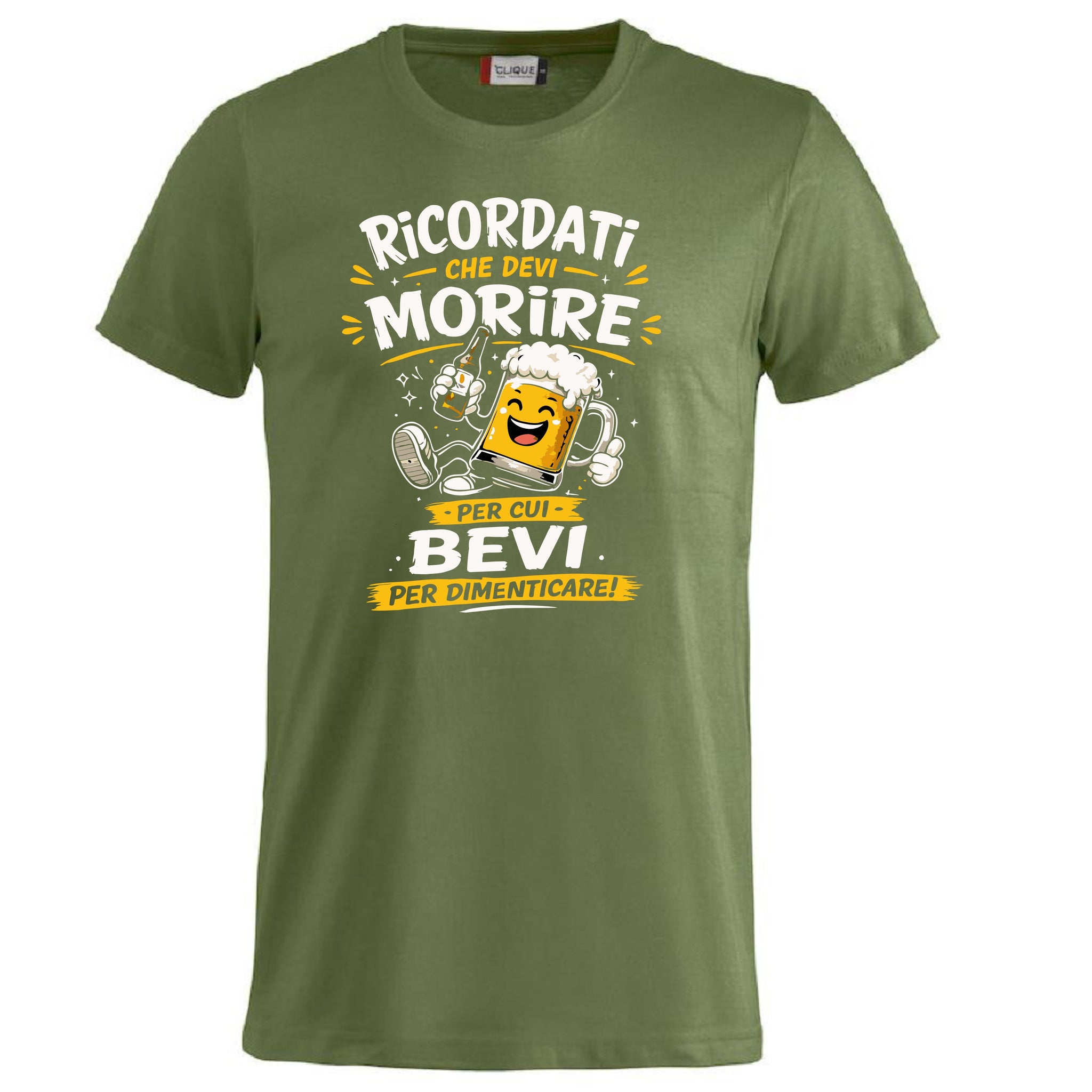 T-Shirt Simpatica Ricordati Che Devi Morire ..Per cui Bevi Per Dimenticare ! – Personalizzabile con Nome – PS 27431-A-153