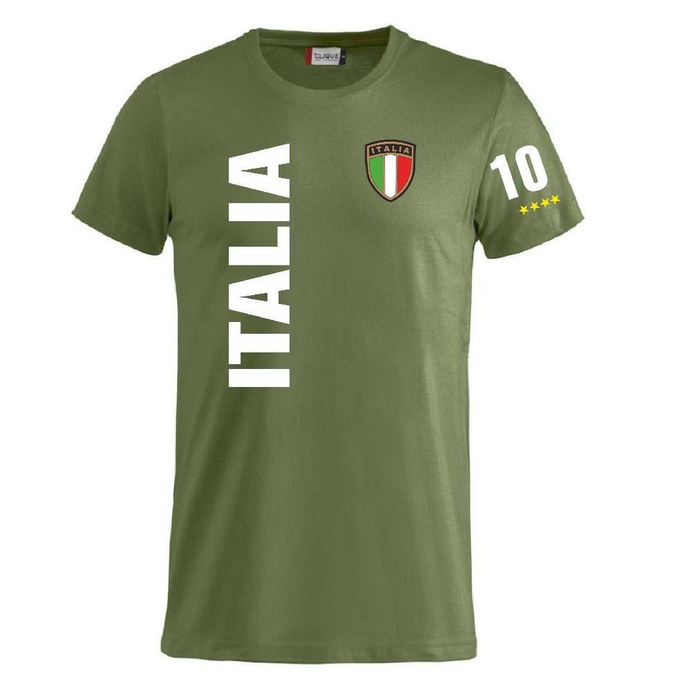 T-Shirt Italia In Cotone Personalizzabile con Nome e Numero PS 27431-A126