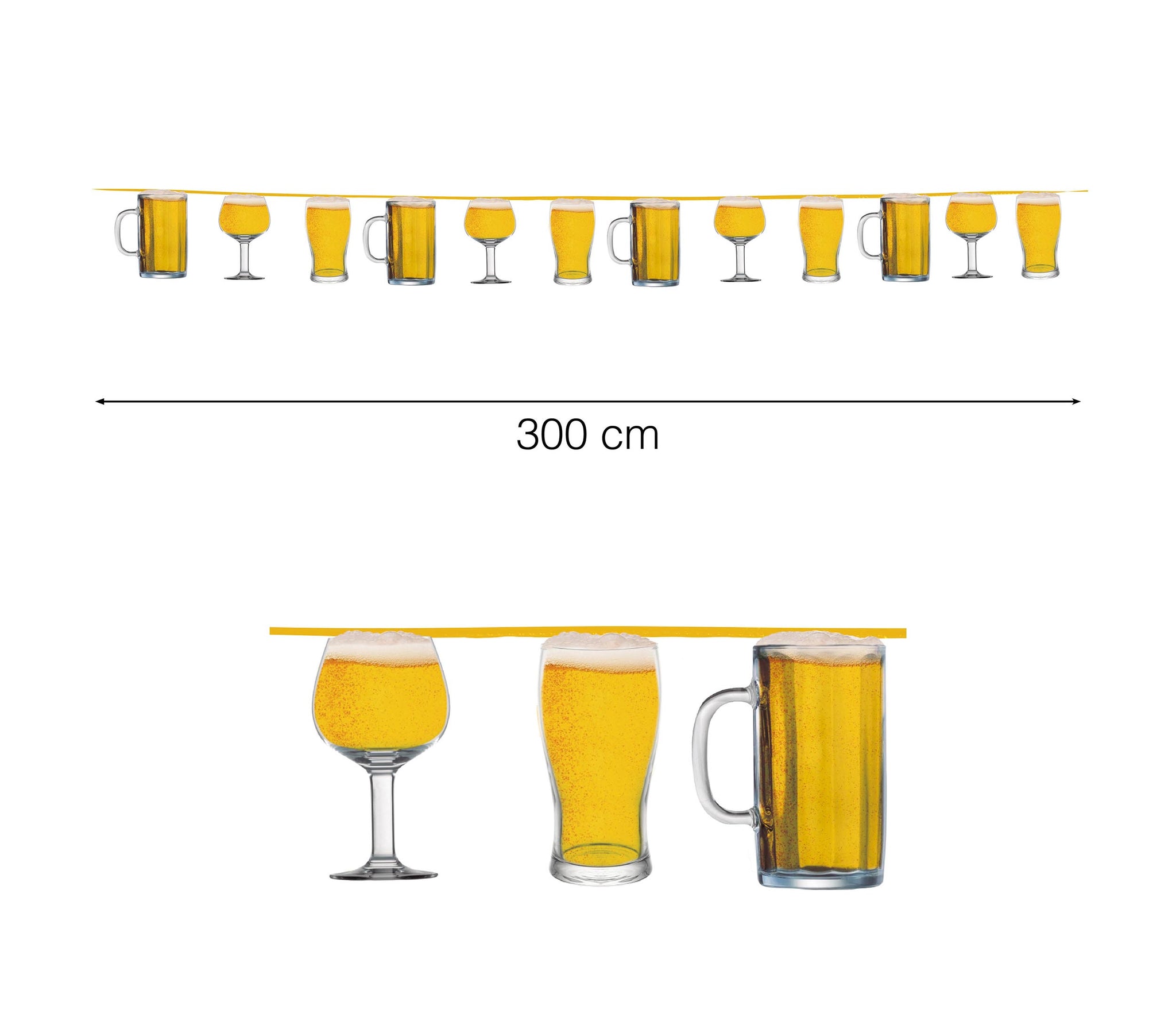 Ghirlanda Birre Fiesta Guirca 3 Metri – Decorazione Tema Festa della Birra – PS 33571