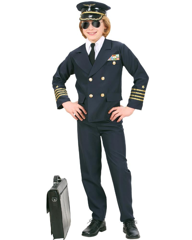 Costume Carnevale Divisa Pilota di Aerei Travestimento Bambino Ragazzo – PS 26167