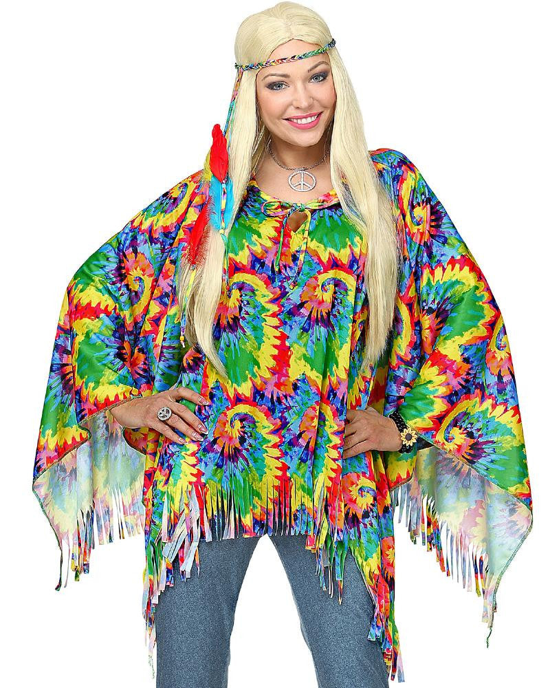 Poncho Hippie Psichedelico – Accessorio Costume Carnevale - PS 02761