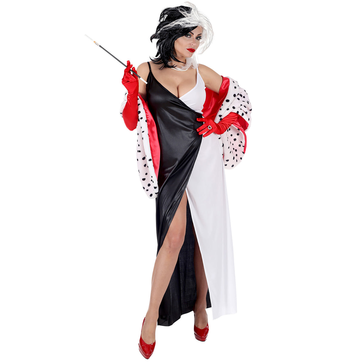 Costume Crudelia Demonia Travestimento Halloween Carnevale – PS 28621-BS