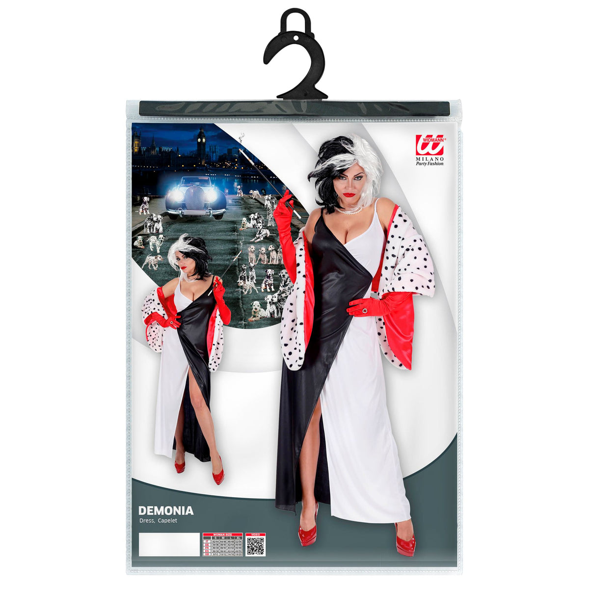 Costume Crudelia Demonia Travestimento Halloween Carnevale – PS 28621-BS