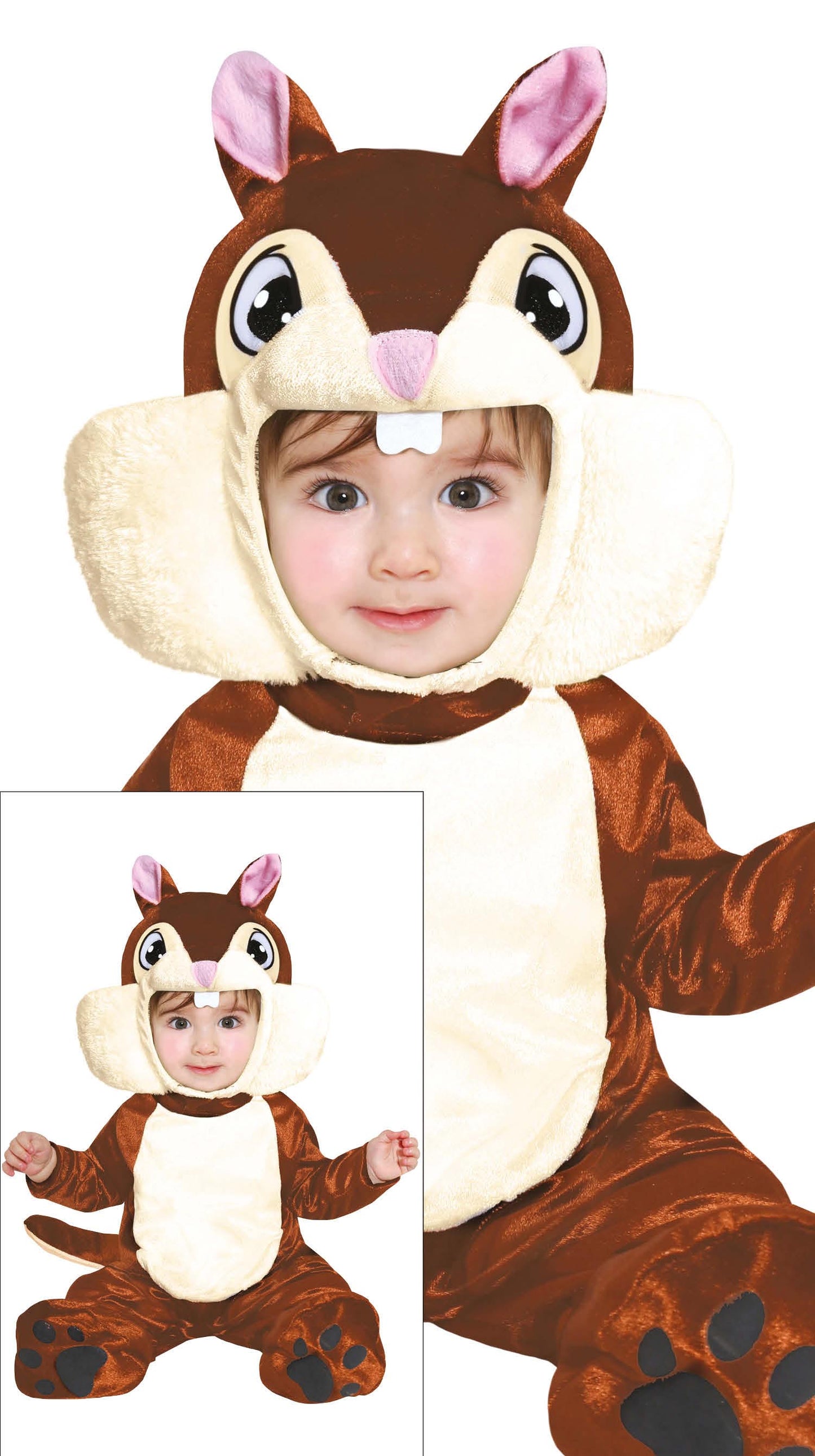 Costume di Carnevale Scoiattolo Marrone con Cappuccio – Travestimento Adulto –  PS 00631-BS