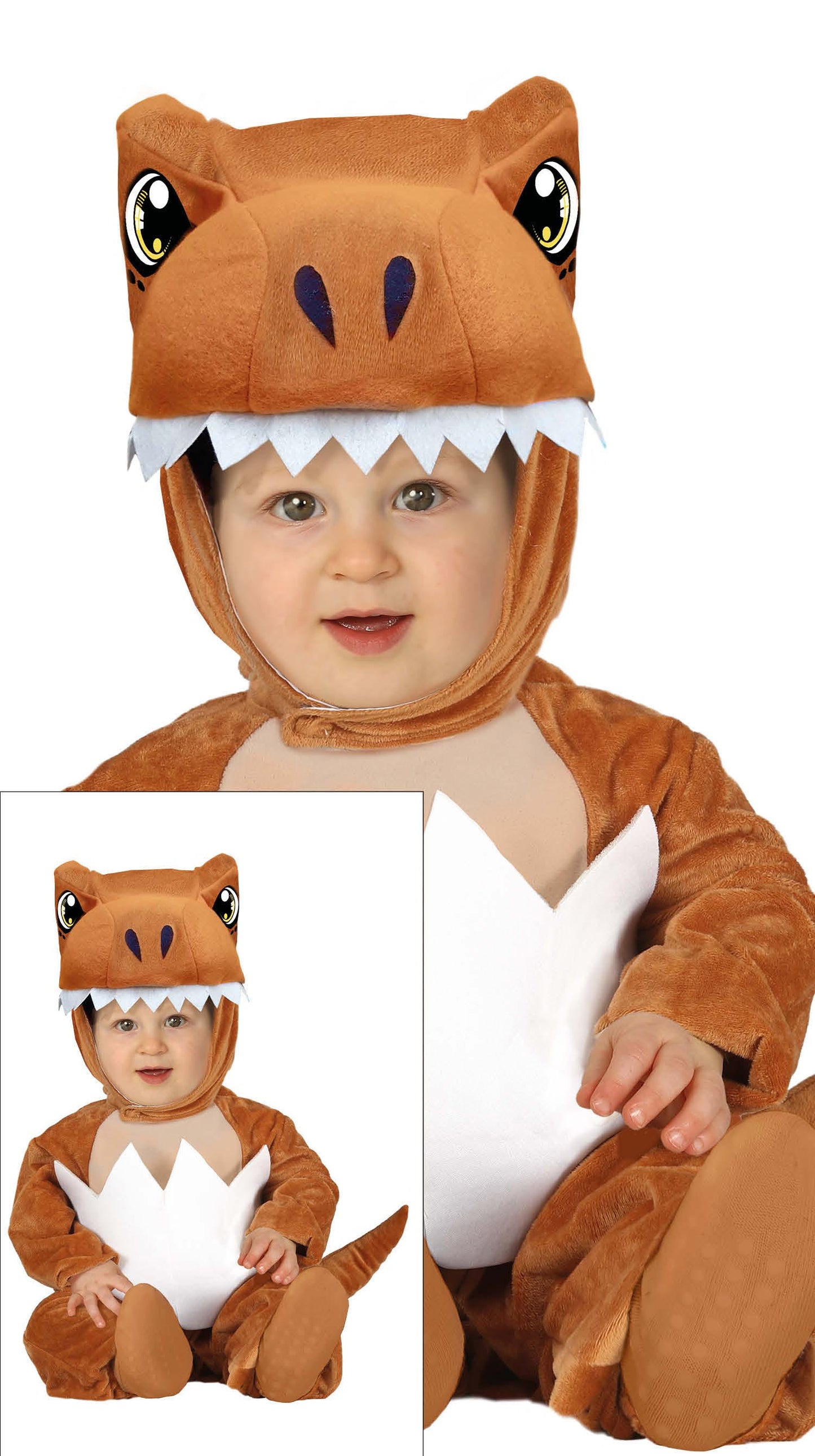 Costume di Carnevale Piccolo Tirannosauro Rex con Cappuccio – Travestimento Bambino –  PS 00632-BS