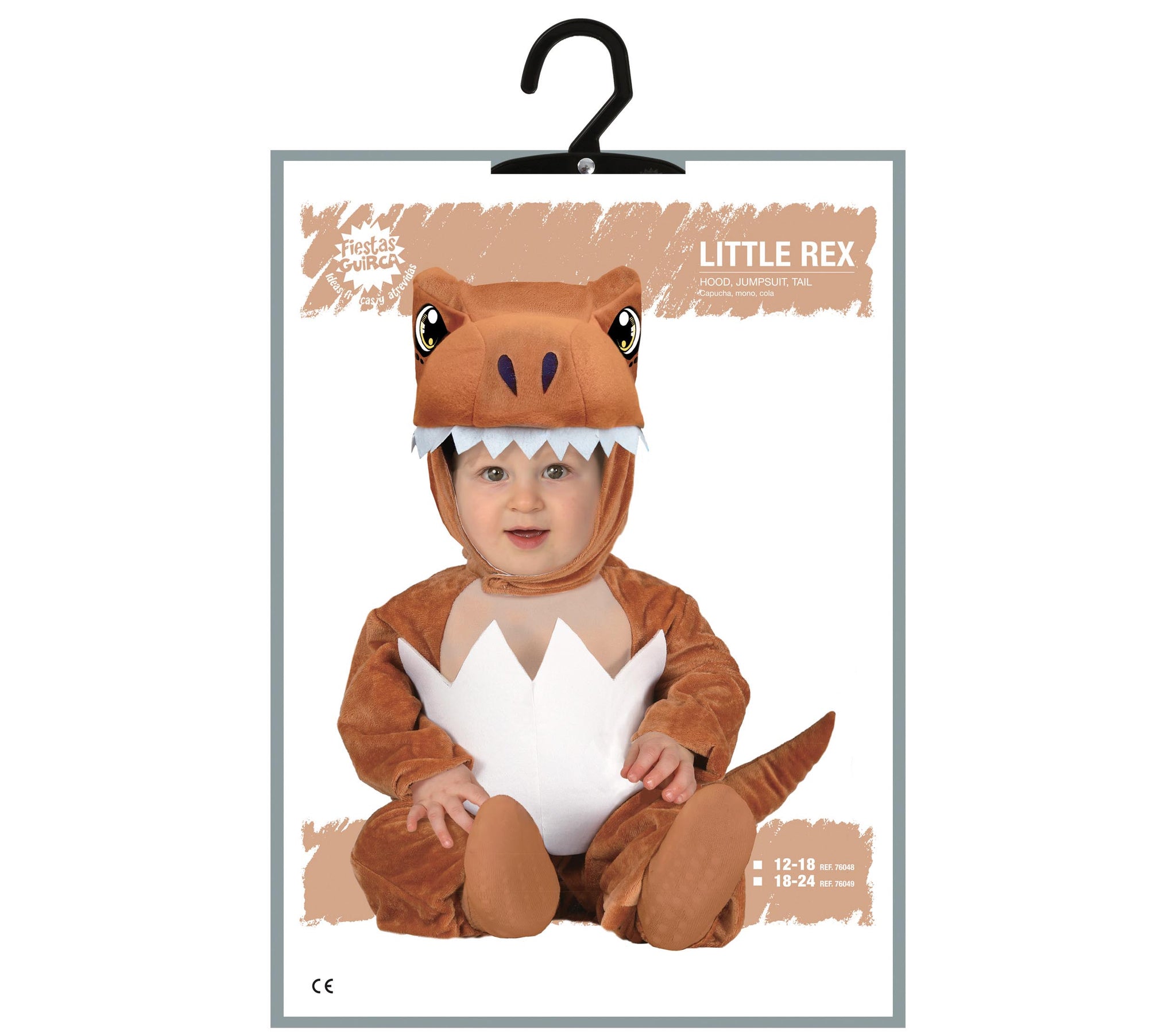 Costume di Carnevale Piccolo Tirannosauro Rex con Cappuccio – Travestimento Bambino –  PS 00632-BS
