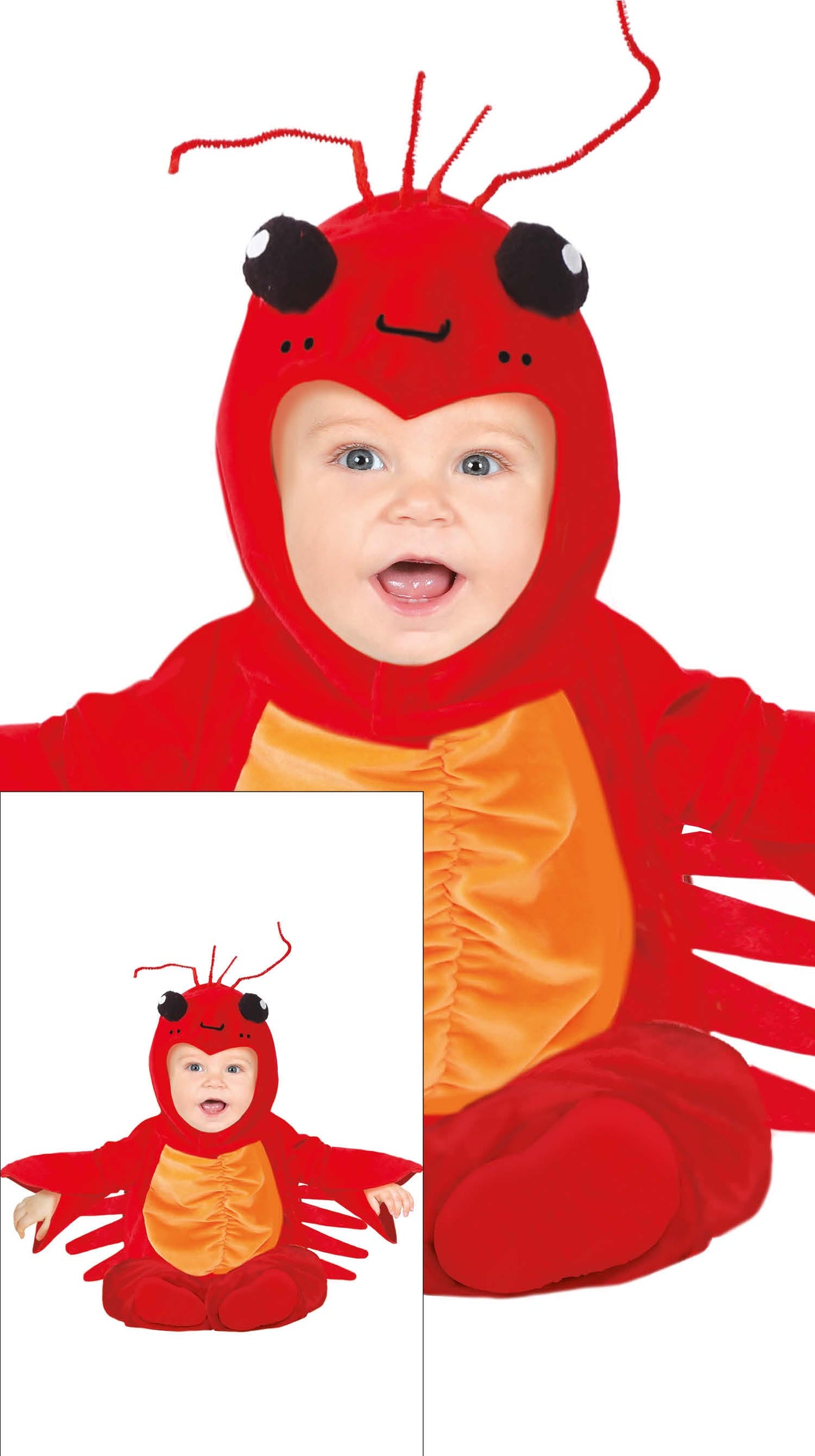 Costume di Carnevale Baby Aragosta con Cappuccio – PS 00636