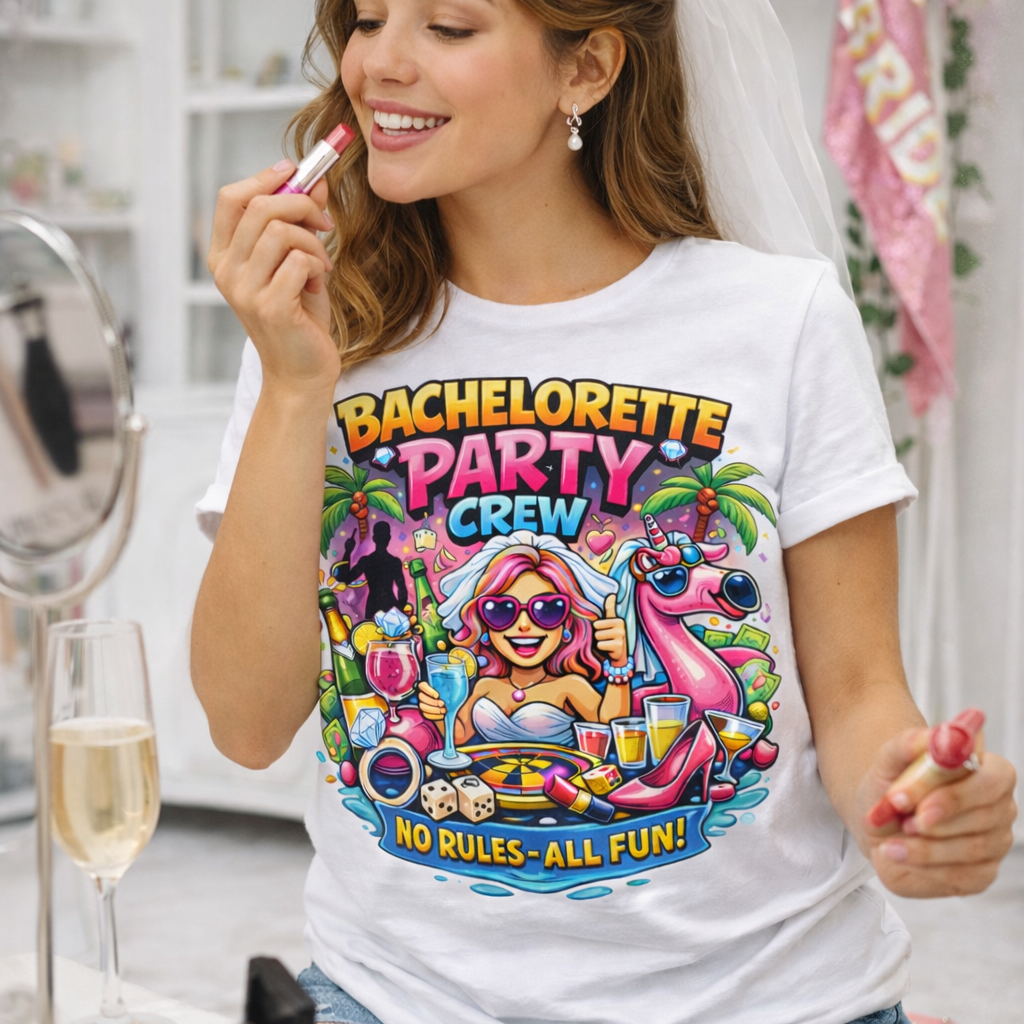 T-Shirt Donna Addio AL Nubilato Bachelorette Party Crew No Rules - All Fun ! – PS 28870-A-028