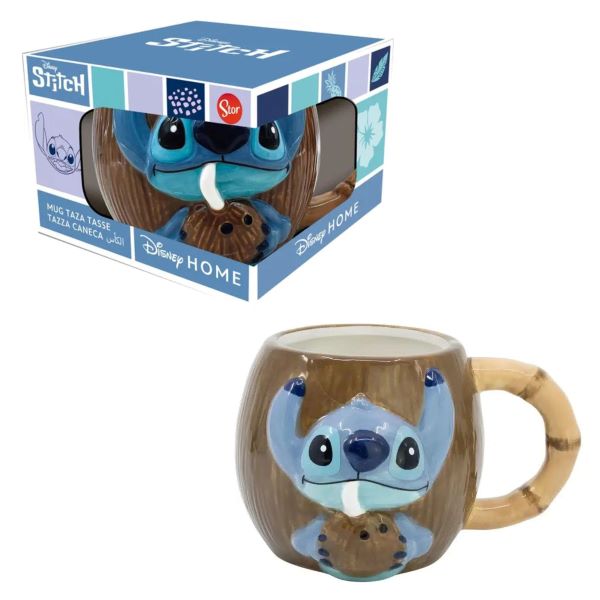 Tazza Stitch Noce di Cocco in Ceramica 420 ml con Confezione Regalo PS 04212