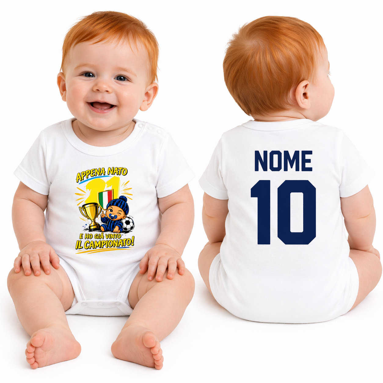 Body Scudetto Calcio InterNazionale Appena Nato e' Ho Gia Vinto Il Campionato NeroAzzurri Campioni D'Italia 2025/2026 21 Scudetti PS 28180-INT-10