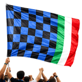 Bandiera Stadio Scacchi Nero Azzurri – Bandierone Gigante Tifosi Scudetto Inter – PS 03651