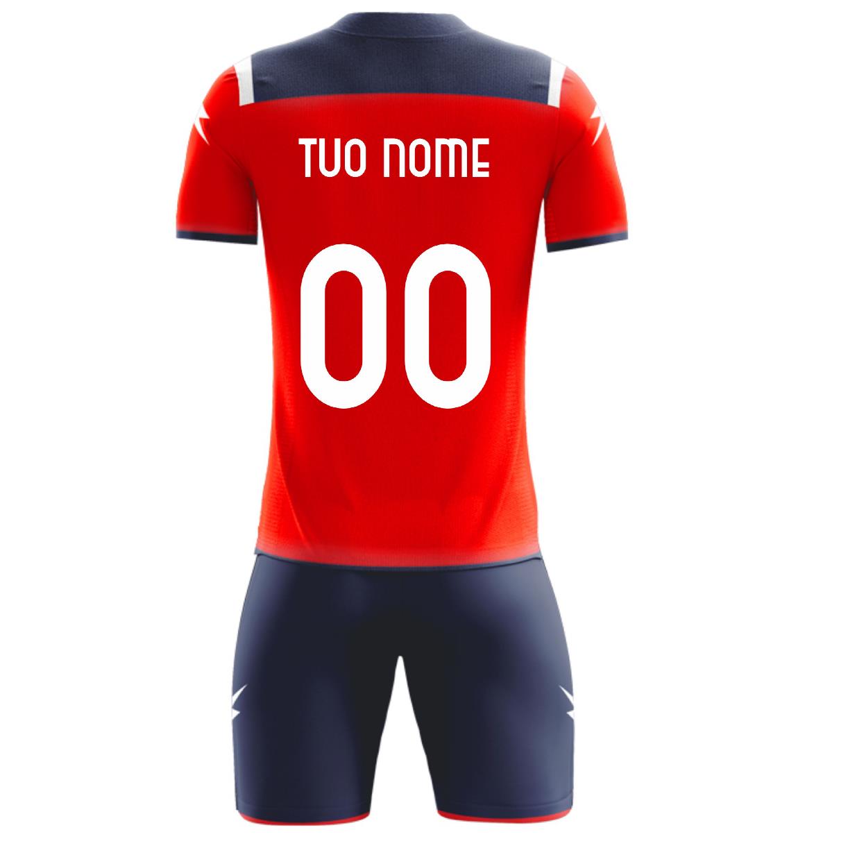 Completo Calcio Zeus Kit Vesuvio – Maglia e Pantaloncino – Personalizzabile con Nome, Numero e Loghi PS 12810