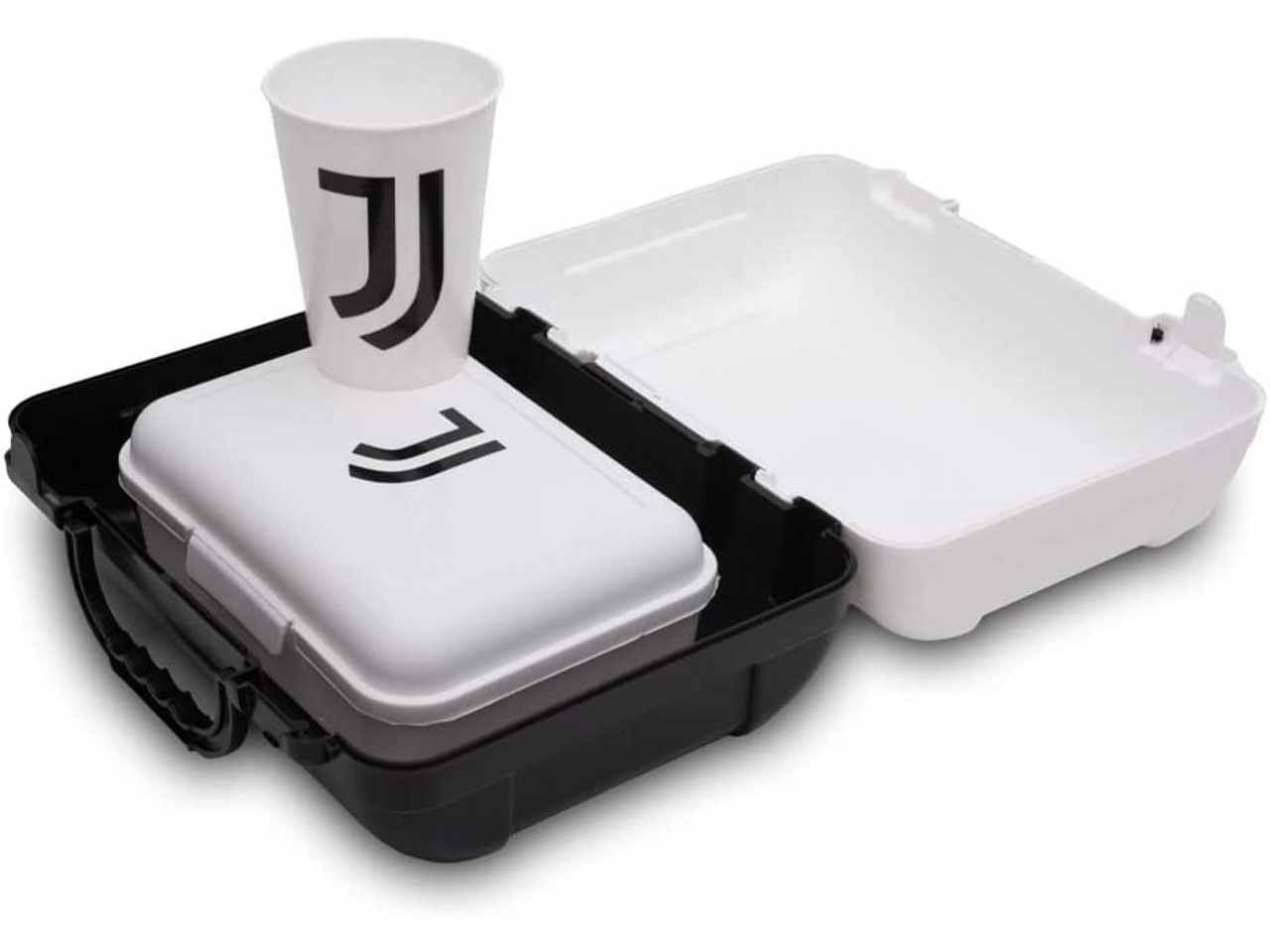 Valigetta Juventus Bicolore con Maniglia – Portamerenda + Bicchiere – Prodotto Ufficiale – PS 41374