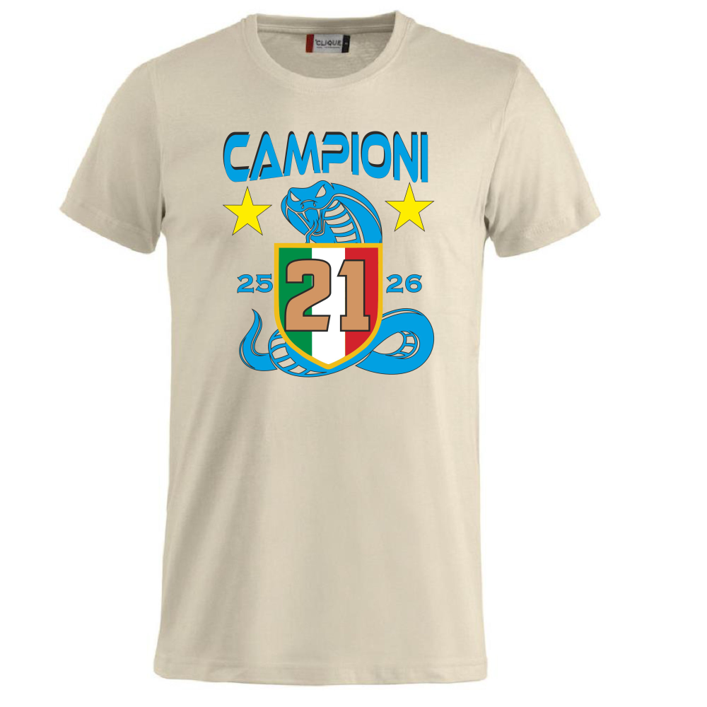 T-Shirt Inter Campione d’Italia 2025/2026 –  21 Scudetti Biscione  – PS 27431-INT-08