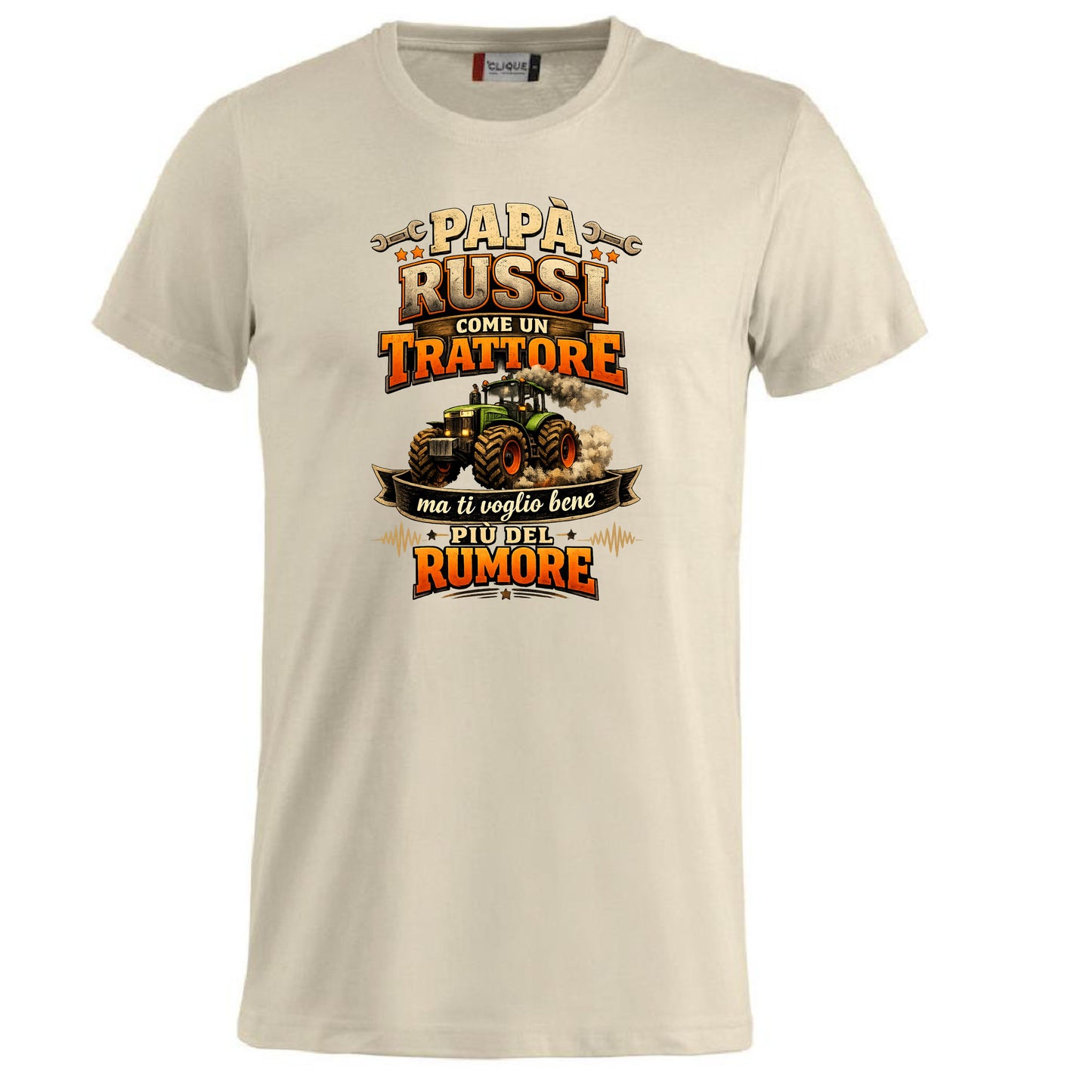 T-Shirt Papa' Russi Come Un Trattore Ma Ti Voglio Bene Piu' Del Rumore – Maglietta Personalizzabile PS 27431-A-145
