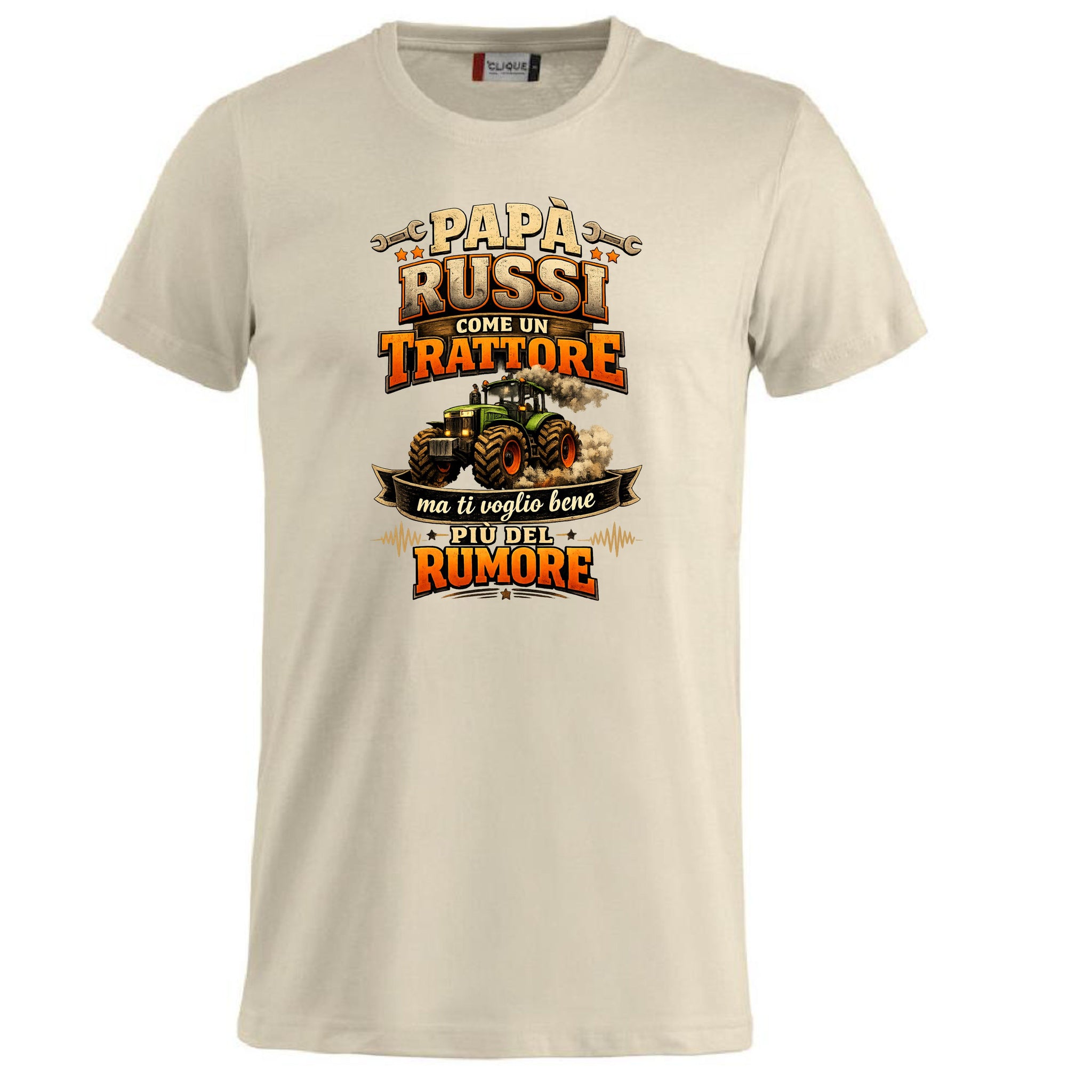 T-Shirt Papa' Russi Come Un Trattore Ma Ti Voglio Bene Piu' Del Rumore – Maglietta Personalizzabile PS 27431-A-145