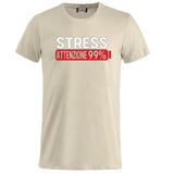 T-Shirt Uomo “Stress Attenzione 99%” – Maglietta Simpatica e Divertente PS 27431-A002