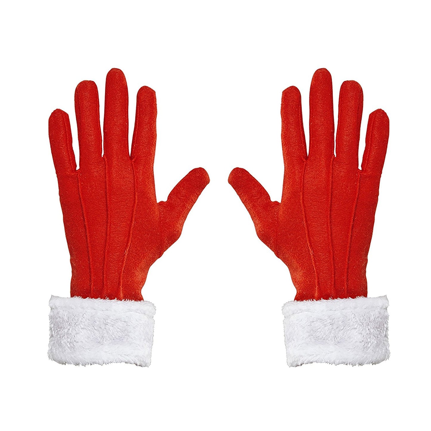 Guanti Babbo Natale con Finitura in Peluche – Accessorio Costume – PS 14377