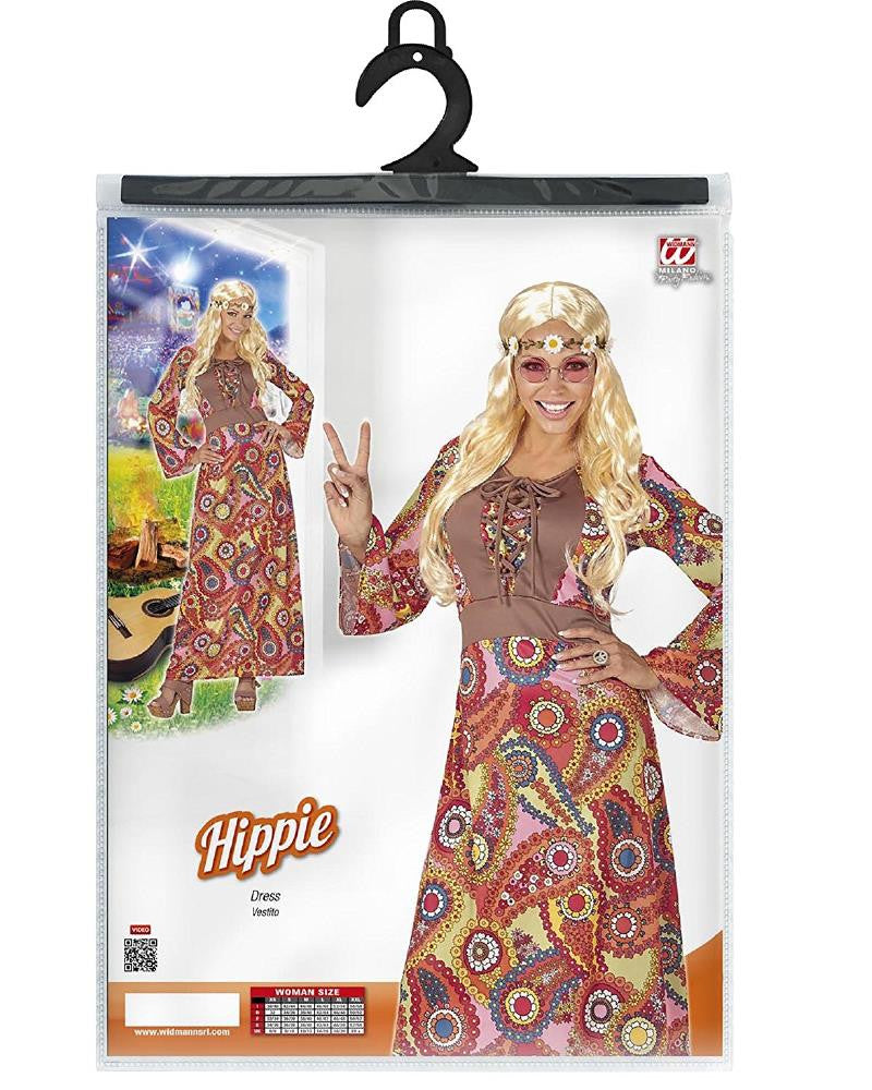 Costume Carnevale Donna Hippie Anni ’60 – Figli dei Fiori – Taglie Forti – PS 26128