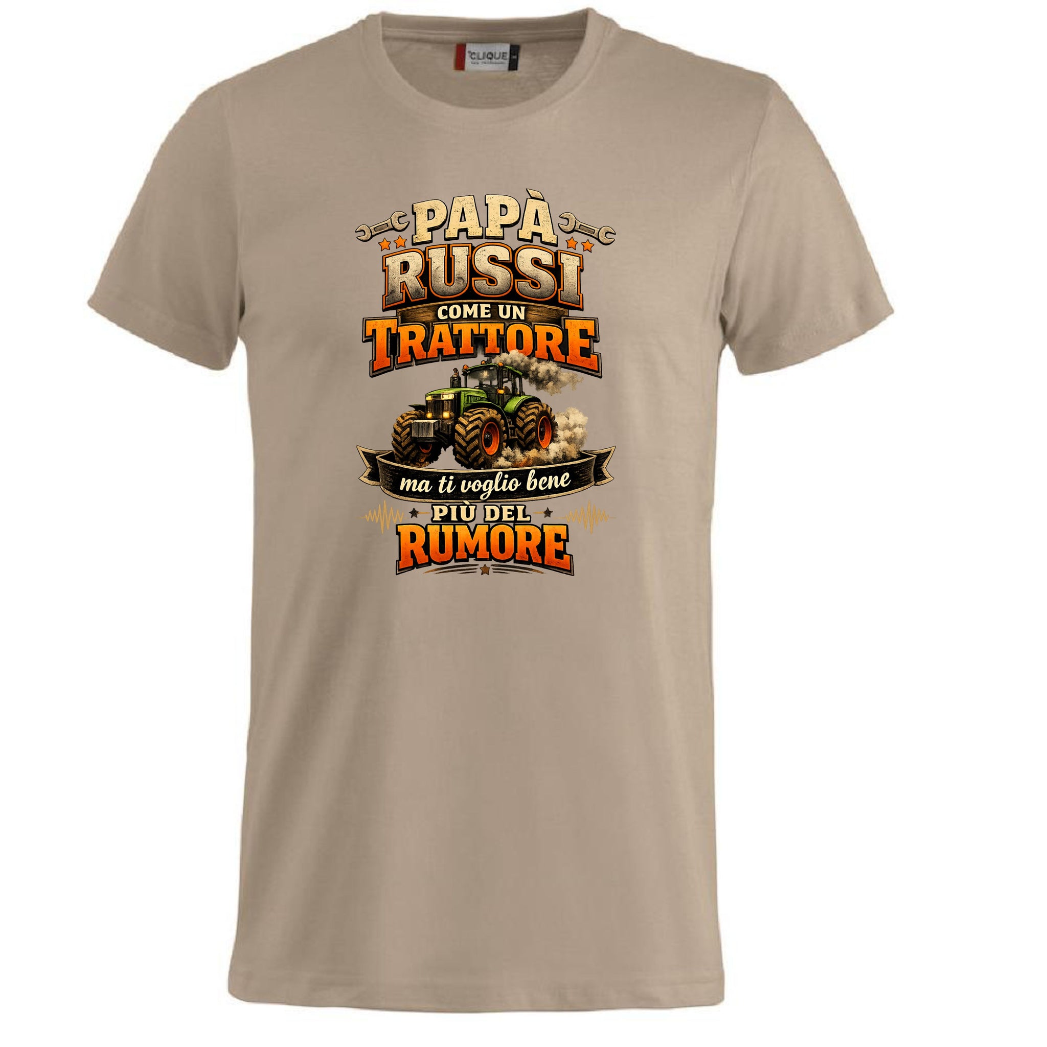 T-Shirt Papa' Russi Come Un Trattore Ma Ti Voglio Bene Piu' Del Rumore – Maglietta Personalizzabile PS 27431-A-145