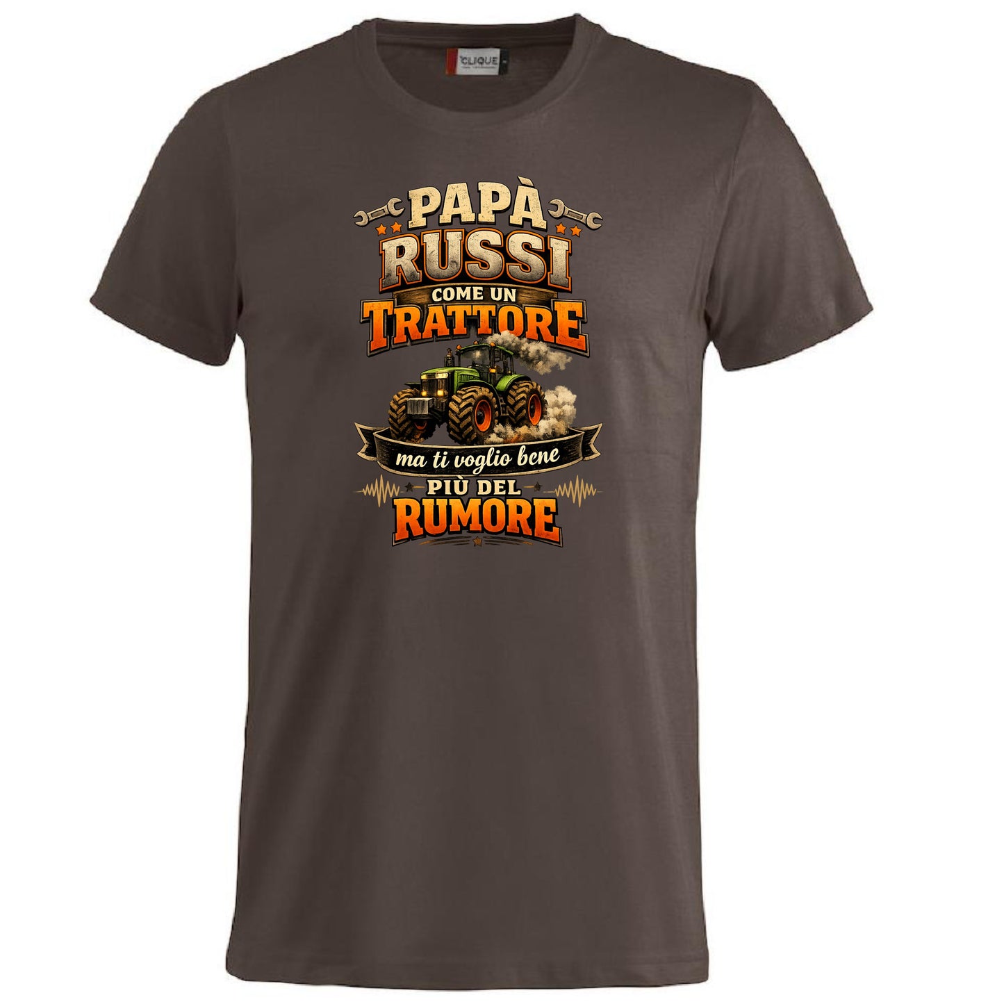 T-Shirt Papa' Russi Come Un Trattore Ma Ti Voglio Bene Piu' Del Rumore – Maglietta Personalizzabile PS 27431-A-145