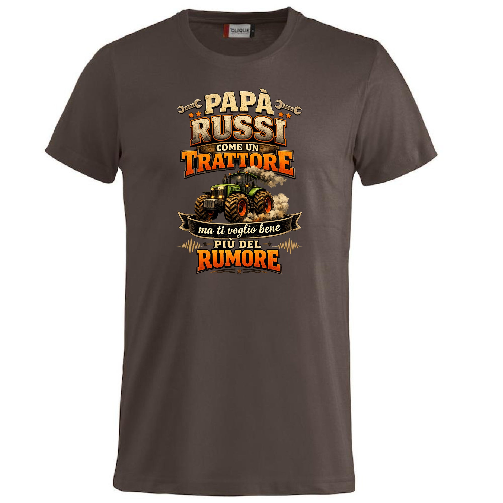 T-Shirt Papa' Russi Come Un Trattore Ma Ti Voglio Bene Piu' Del Rumore – Maglietta Personalizzabile PS 27431-A-145