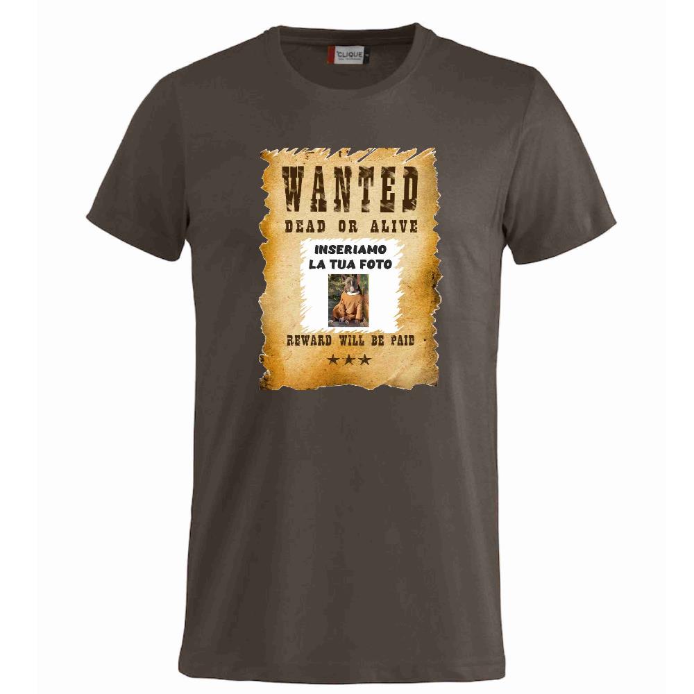 T-Shirt “Wanted Dead or Alive” Personalizzata con la Tua Foto – Mod. PS 27431-A061 - PRS