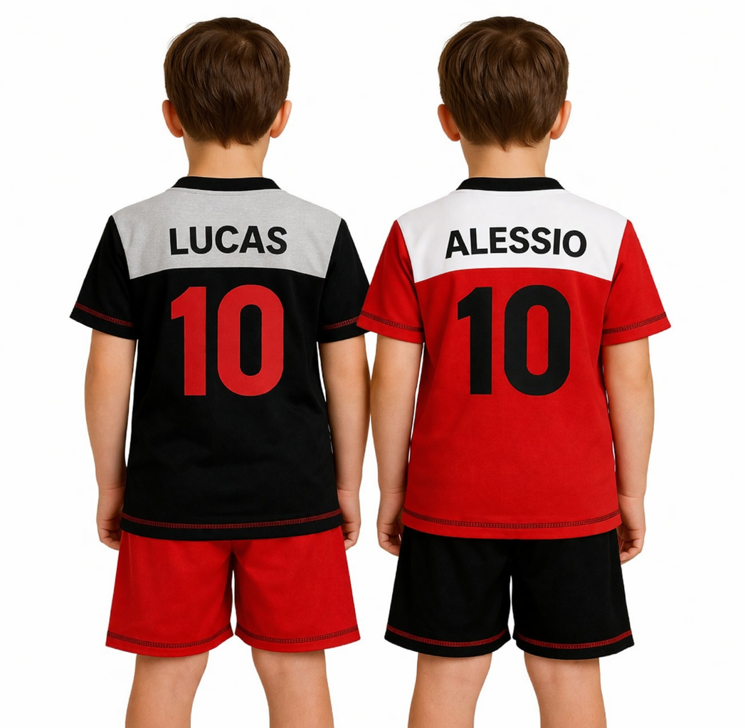 Pigiama Milan Corto Bambino – AC MILAN Personalizzabile – PS 30108