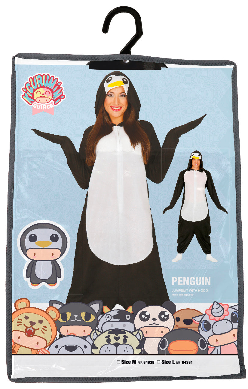 Costume di Carnevale Kigurumimi Pinguino Unisex – Tutone con Cappuccio – PS 00644