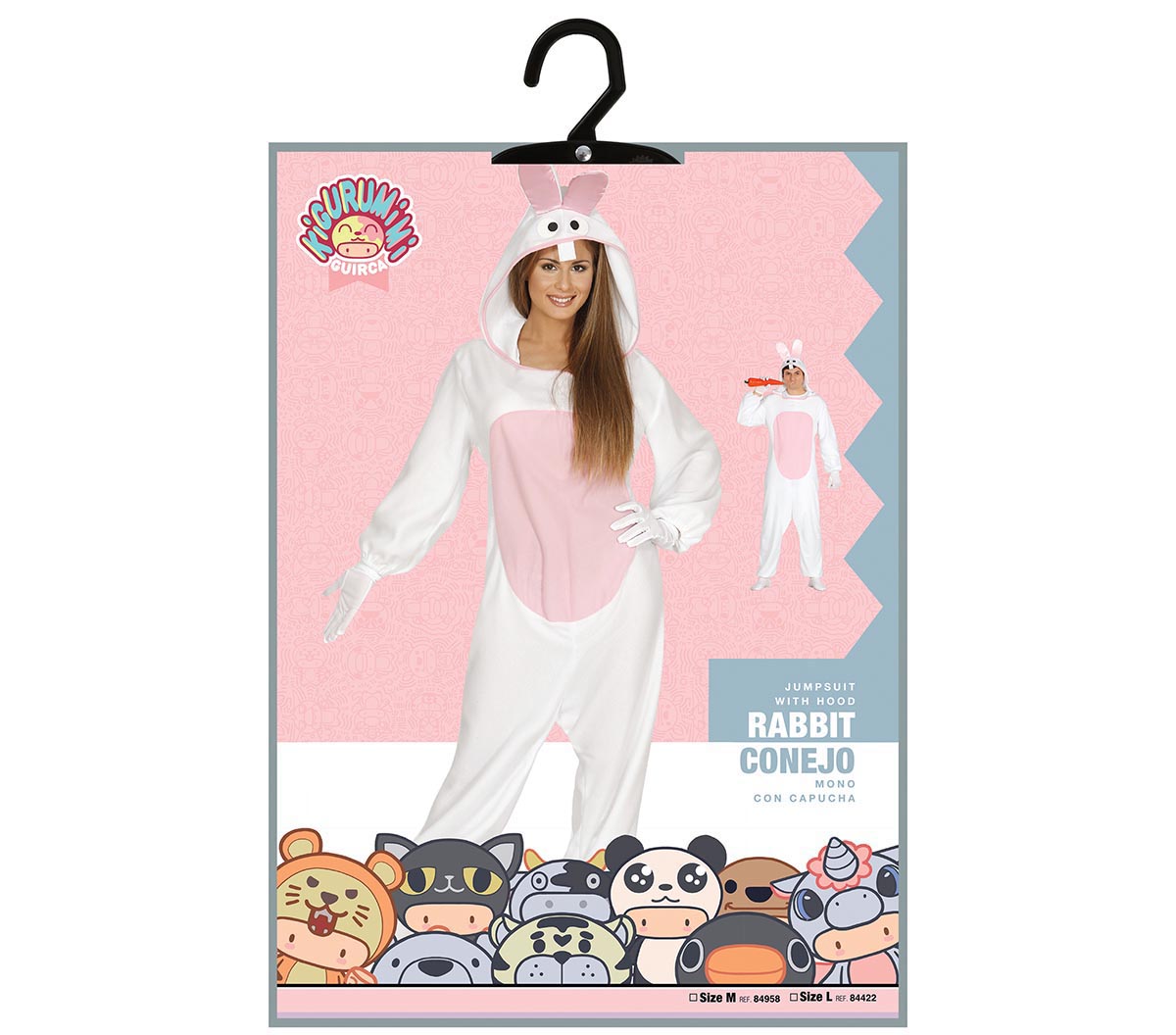 Costume di Carnevale Kigurumimi Coniglietta Unisex – Tutone con Cappuccio – PS 00645