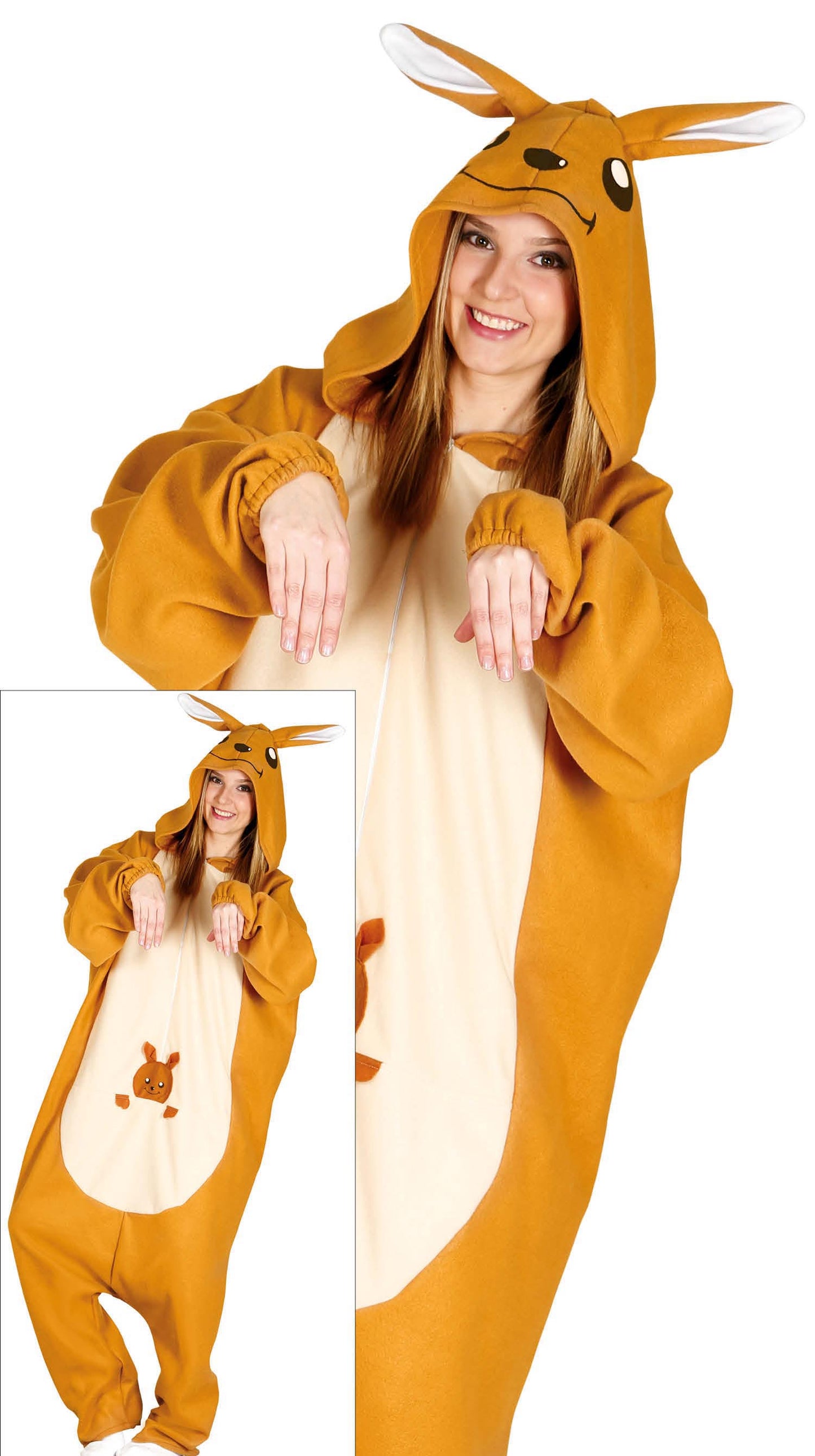 Costume di Carnevale Kigurumimi Canguro Unisex – Tutone con Cappuccio – PS 00646
