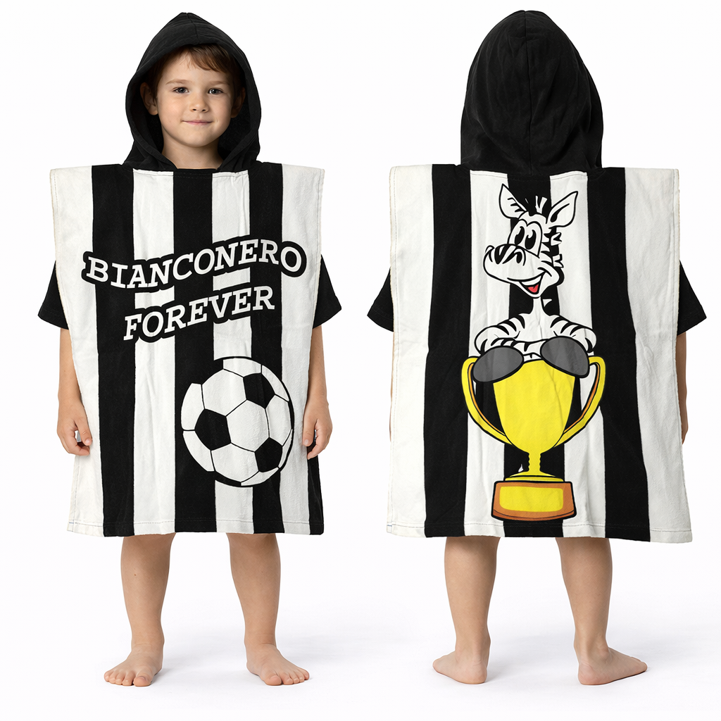 Poncho con Cappuccio / Accappatoio Bambini – Calcio Taglia Unica 60 × 60 cm –  PS 00063