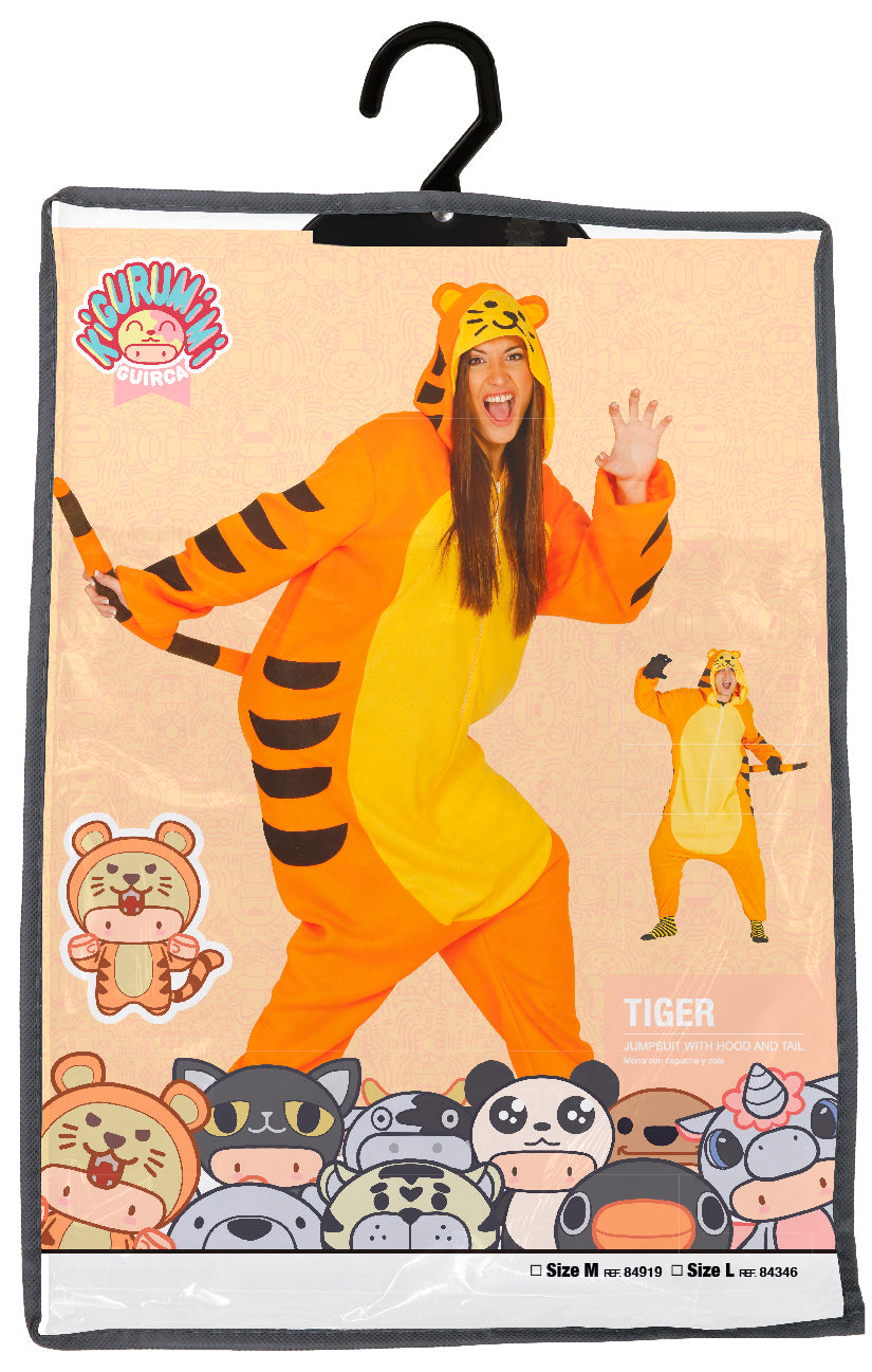 Costume di Carnevale Kigurumimi Tigre Unisex – Tutone con Cappuccio – PS 00643-BS