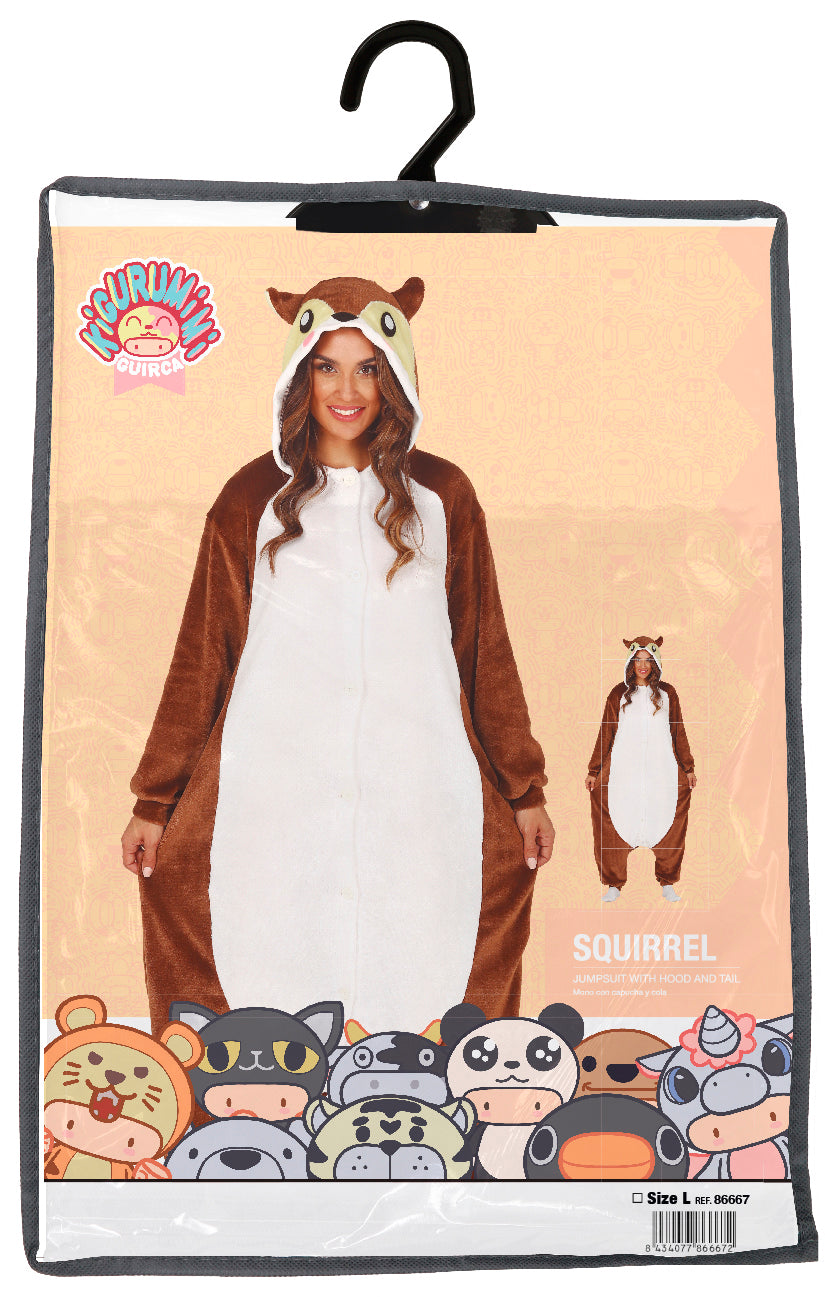 Costume di Carnevale Kigurumimi Scoiattolo Unisex – Tutone con Cappuccio – PS 00652