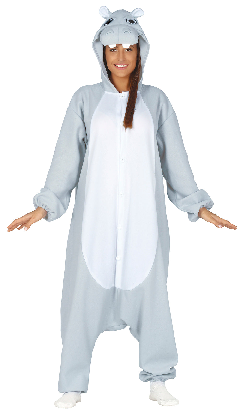Costume di Carnevale Kigurumimi Ippopotamo Unisex – Tutone con Cappuccio – PS 00653
