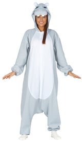 Costume di Carnevale Kigurumimi Ippopotamo Unisex – Tutone con Cappuccio – PS 00653