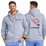 Felpa Infermiere Stetoscopio Cuore – Felpa Uomo con Cappuccio Full Zip Personalizzabile PS 02202-001