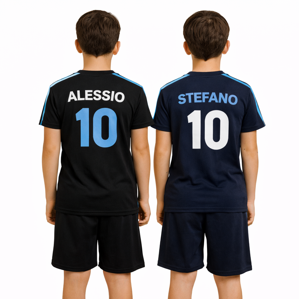 Pigiama Corto SSC Napoli Ufficiale 100% Cotone – Ragazzo e Adulto – Personalizzabile con Nome PS 41396
